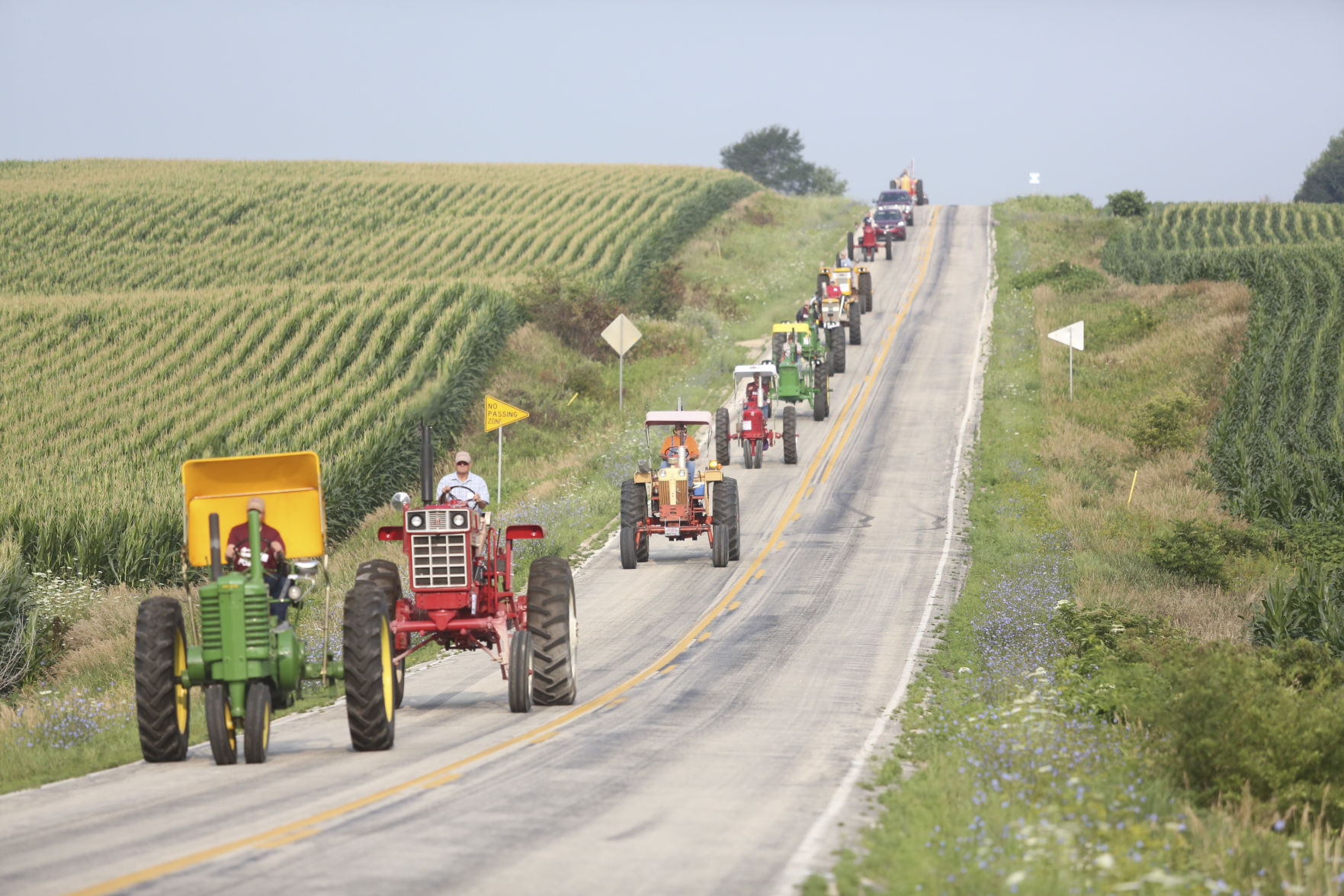 Tractor enthusiasts enjoy the ride